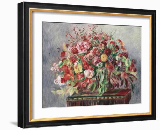 Basket of Flowers, 1890-Pierre-Auguste Renoir-Framed Giclee Print