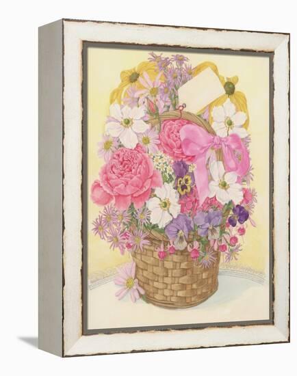 Basket of Flowers, 1995-Linda Benton-Framed Premier Image Canvas