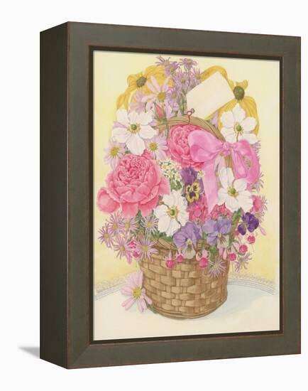 Basket of Flowers, 1995-Linda Benton-Framed Premier Image Canvas