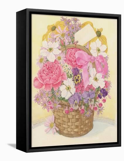 Basket of Flowers, 1995-Linda Benton-Framed Premier Image Canvas