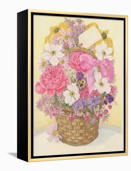 Basket of Flowers, 1995-Linda Benton-Framed Premier Image Canvas