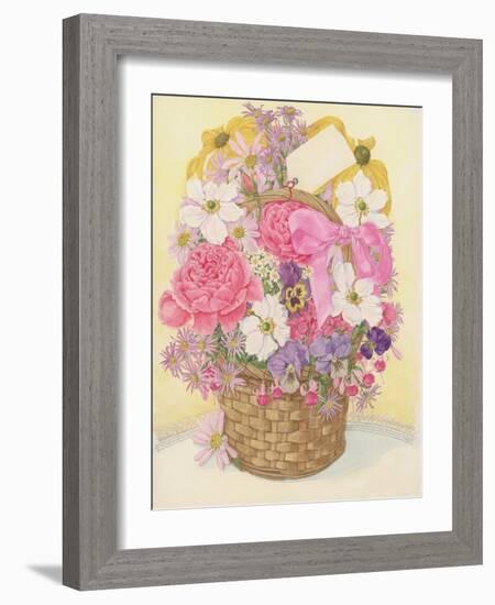 Basket of Flowers, 1995-Linda Benton-Framed Giclee Print