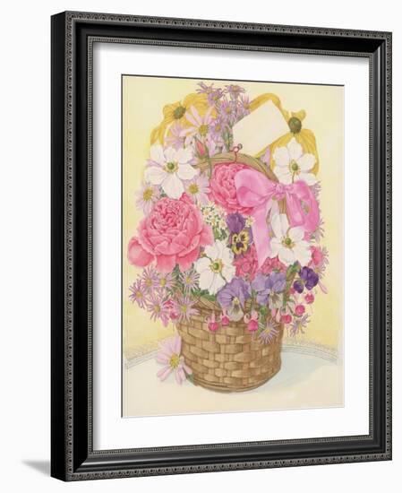 Basket of Flowers, 1995-Linda Benton-Framed Giclee Print