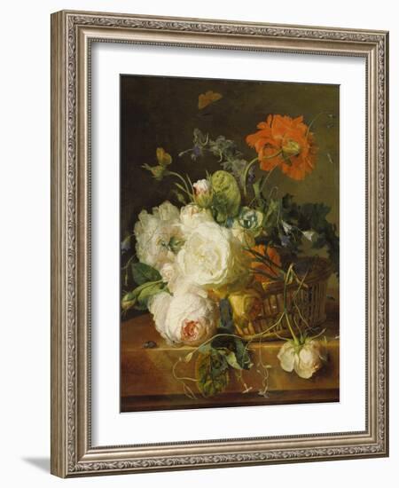 Basket of Flowers. (Undated)-Jan van Huysum-Framed Giclee Print