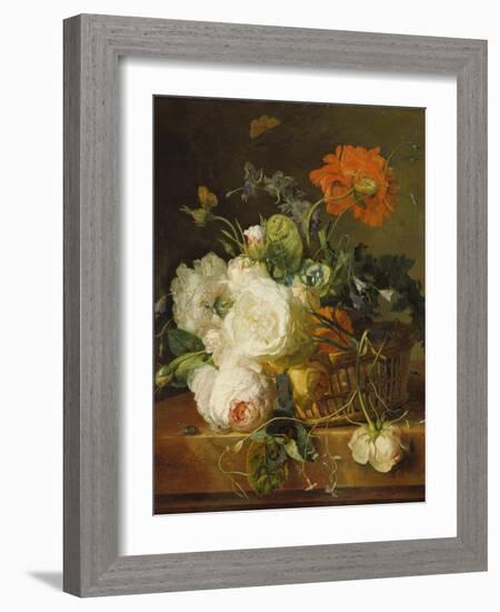 Basket of Flowers. (Undated)-Jan van Huysum-Framed Giclee Print