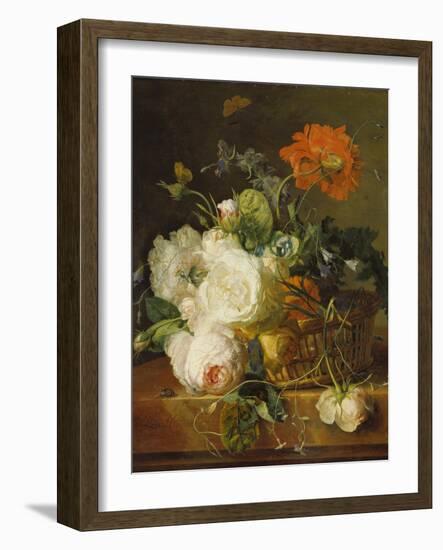 Basket of Flowers. (Undated)-Jan van Huysum-Framed Giclee Print