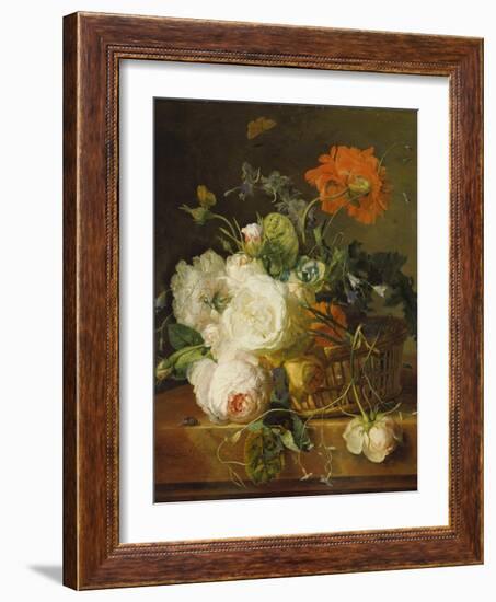 Basket of Flowers. (Undated)-Jan van Huysum-Framed Giclee Print