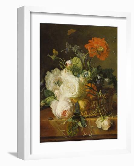 Basket of Flowers. (Undated)-Jan van Huysum-Framed Giclee Print