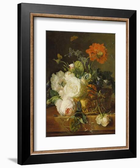 Basket of Flowers. (Undated)-Jan van Huysum-Framed Giclee Print