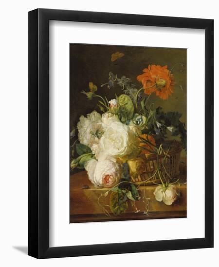 Basket of Flowers. (Undated)-Jan van Huysum-Framed Giclee Print