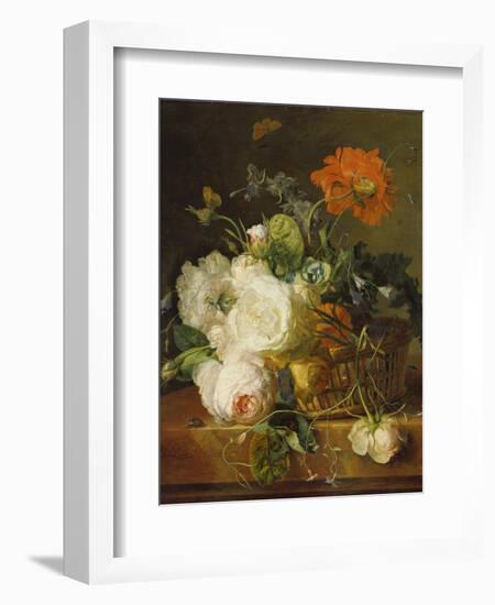 Basket of Flowers. (Undated)-Jan van Huysum-Framed Giclee Print