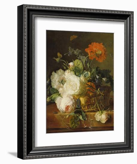 Basket of Flowers. (Undated)-Jan van Huysum-Framed Giclee Print