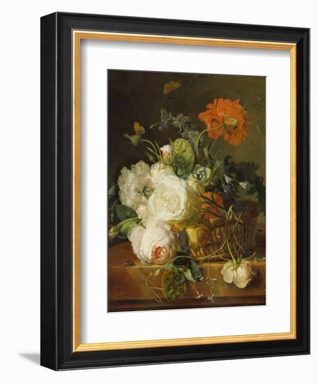 Basket of Flowers. (Undated)-Jan van Huysum-Framed Giclee Print