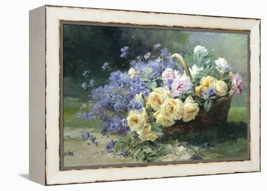 Basket of Flowers-Albert Tibulle de Furcy Lavault-Framed Premier Image Canvas