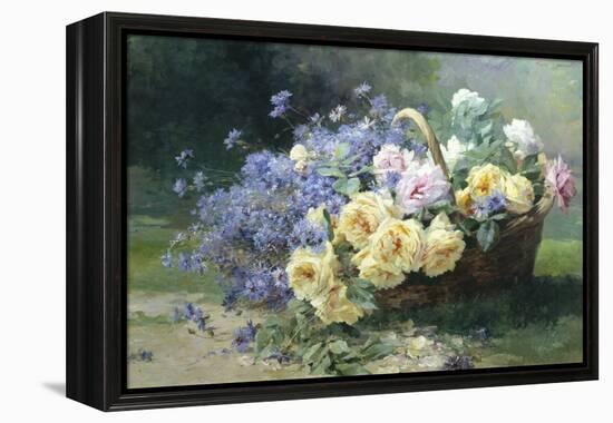 Basket of Flowers-Albert Tibulle de Furcy Lavault-Framed Premier Image Canvas