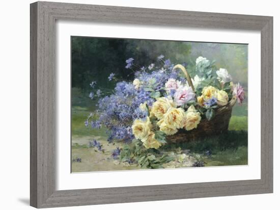 Basket of Flowers-Albert Tibulle de Furcy Lavault-Framed Giclee Print