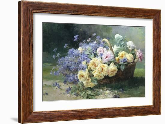 Basket of Flowers-Albert Tibulle de Furcy Lavault-Framed Giclee Print