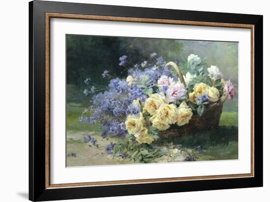 Basket of Flowers-Albert Tibulle de Furcy Lavault-Framed Giclee Print