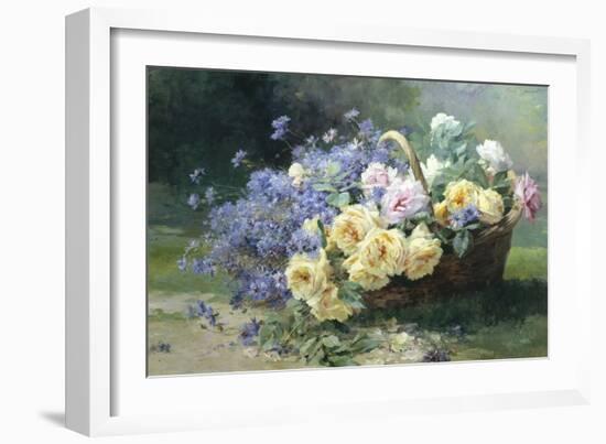 Basket of Flowers-Albert Tibulle de Furcy Lavault-Framed Giclee Print