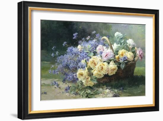 Basket of Flowers-Albert Tibulle de Furcy Lavault-Framed Giclee Print