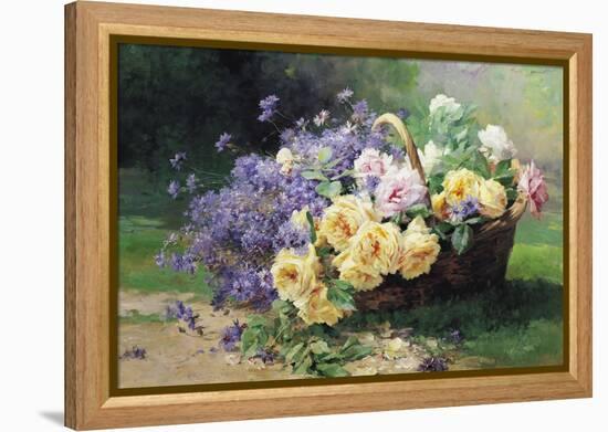 Basket of Flowers-Albert Tibule Furcy de Lavault-Framed Premier Image Canvas