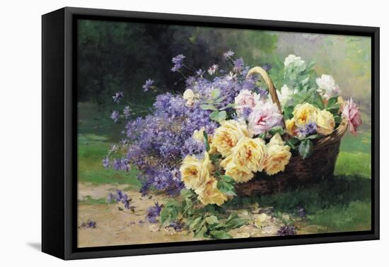 Basket of Flowers-Albert Tibule Furcy de Lavault-Framed Premier Image Canvas