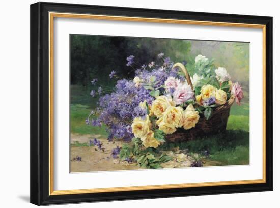 Basket of Flowers-Albert Tibule Furcy de Lavault-Framed Giclee Print