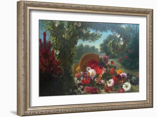 Basket of Flowers-Eugene Delacroix-Framed Art Print