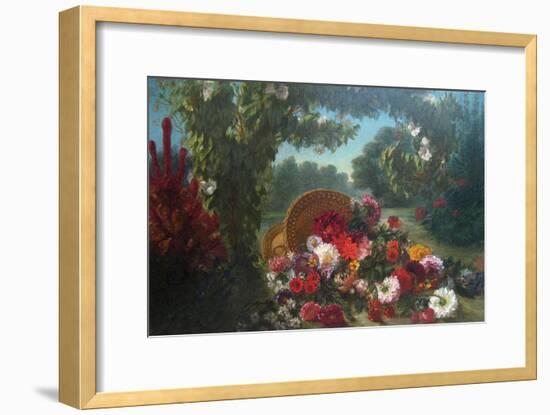 Basket of Flowers-Eugene Delacroix-Framed Art Print