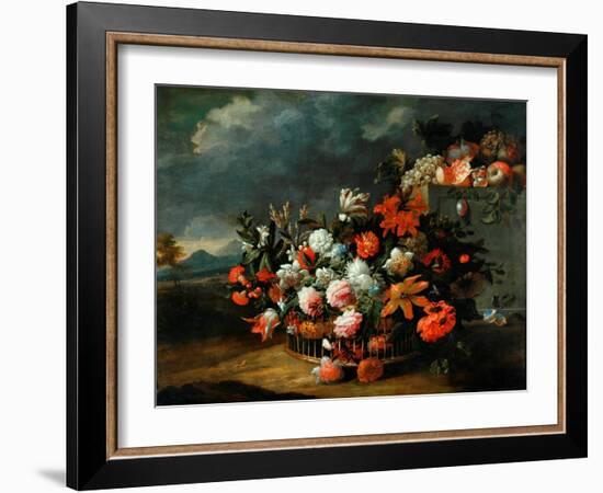 Basket of Flowers-Jean-Baptiste Monnoyer-Framed Giclee Print