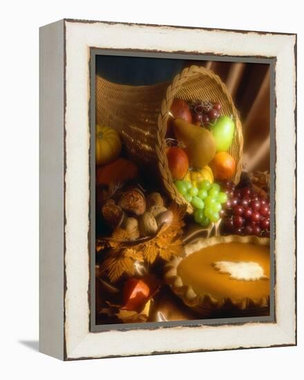 Basket of Fruit and Pumpkin Pie-Tracey Thompson-Framed Premier Image Canvas