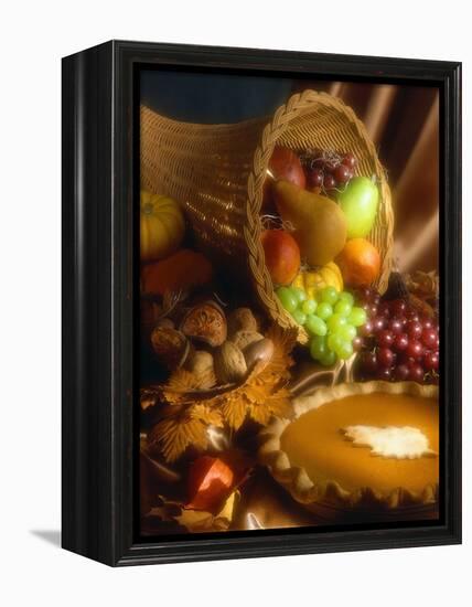 Basket of Fruit and Pumpkin Pie-Tracey Thompson-Framed Premier Image Canvas