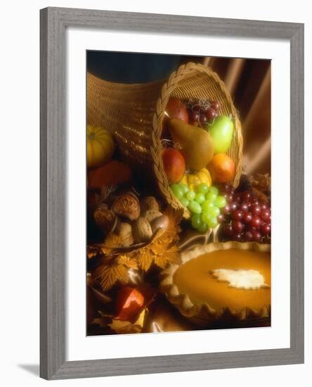 Basket of Fruit and Pumpkin Pie-Tracey Thompson-Framed Photographic Print