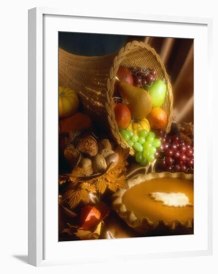 Basket of Fruit and Pumpkin Pie-Tracey Thompson-Framed Photographic Print