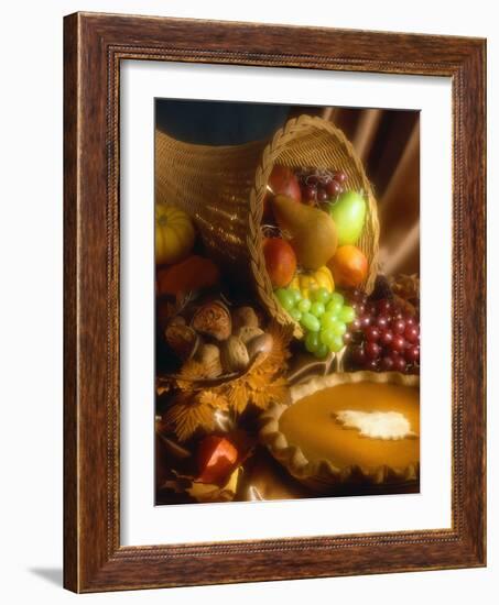 Basket of Fruit and Pumpkin Pie-Tracey Thompson-Framed Photographic Print