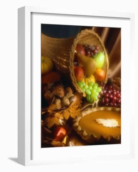 Basket of Fruit and Pumpkin Pie-Tracey Thompson-Framed Photographic Print