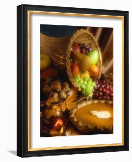 Basket of Fruit and Pumpkin Pie-Tracey Thompson-Framed Photographic Print