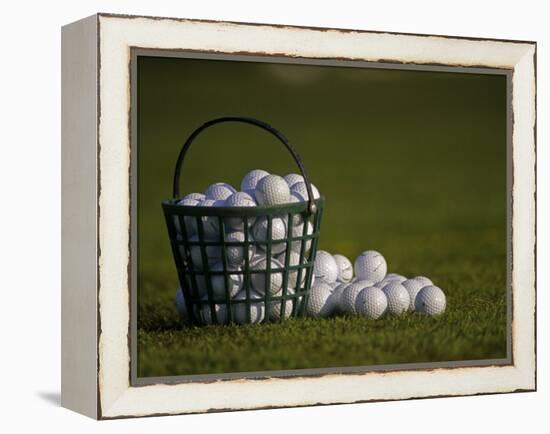 Basket of Golf Balls-null-Framed Premier Image Canvas