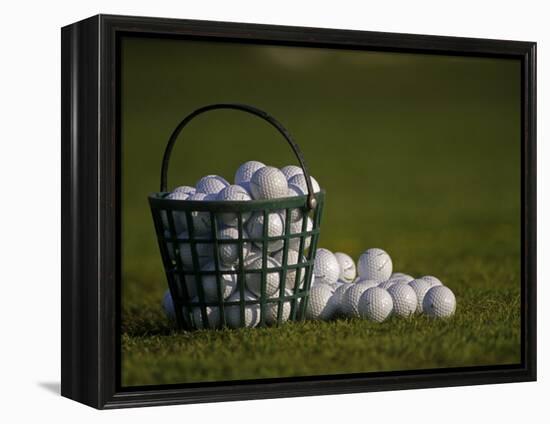 Basket of Golf Balls-null-Framed Premier Image Canvas