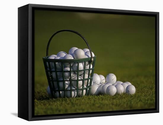 Basket of Golf Balls-null-Framed Premier Image Canvas