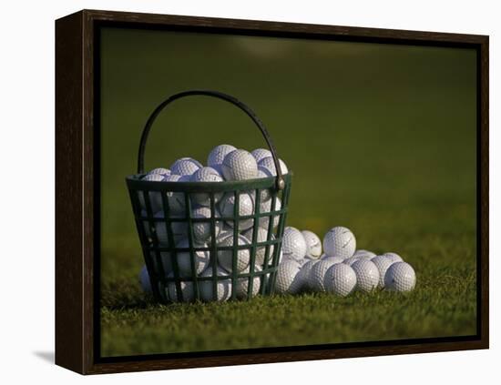 Basket of Golf Balls-null-Framed Premier Image Canvas