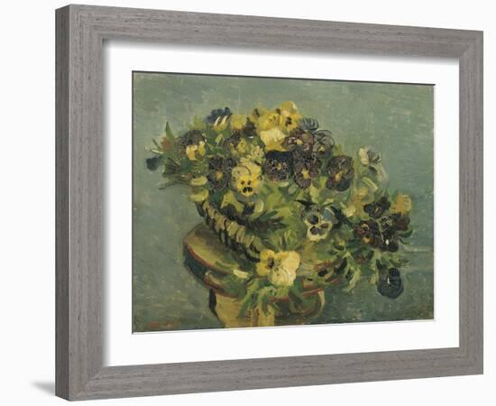 Basket of Pansies on a Small Table, 1887-Vincent van Gogh-Framed Giclee Print