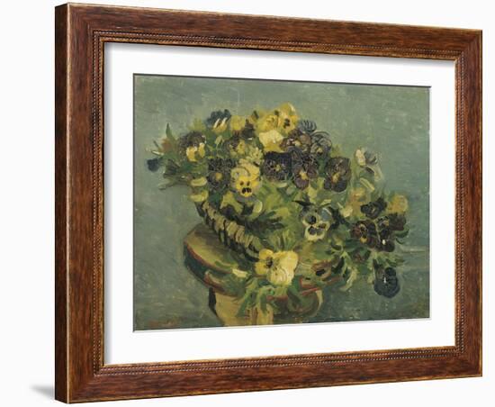 Basket of Pansies on a Small Table, 1887-Vincent van Gogh-Framed Giclee Print