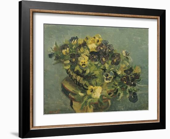 Basket of Pansies on a Small Table, 1887-Vincent van Gogh-Framed Giclee Print