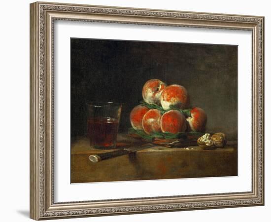 Basket of Peaches-Jean-Baptiste Simeon Chardin-Framed Giclee Print