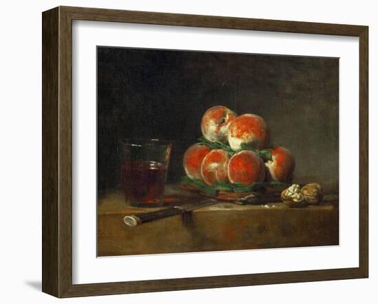 Basket of Peaches-Jean-Baptiste Simeon Chardin-Framed Giclee Print