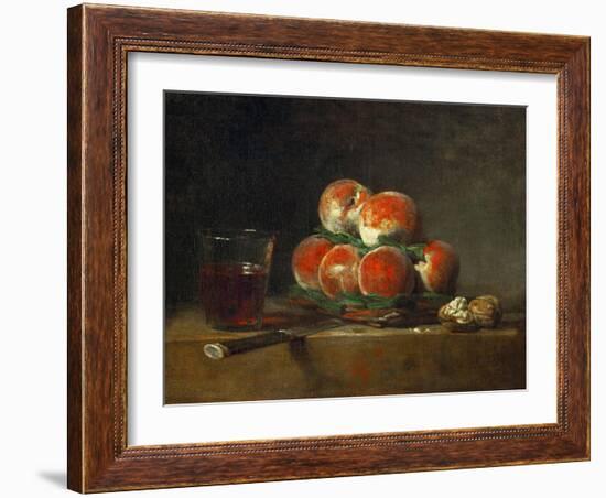 Basket of Peaches-Jean-Baptiste Simeon Chardin-Framed Giclee Print