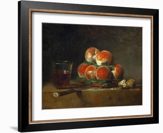 Basket of Peaches-Jean-Baptiste Simeon Chardin-Framed Giclee Print