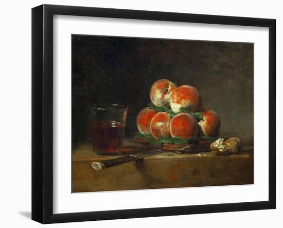 Basket of Peaches-Jean-Baptiste Simeon Chardin-Framed Giclee Print