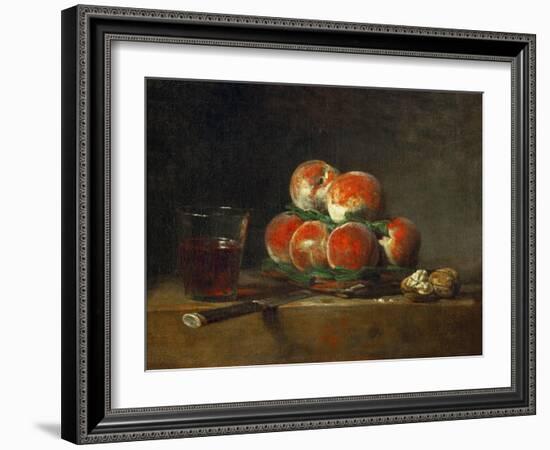 Basket of Peaches-Jean-Baptiste Simeon Chardin-Framed Giclee Print